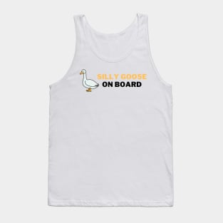 Silly Goose on Board | A Playful and Quirky Goose Illustration Tank Top